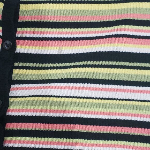 Vintage Y2K Evie Striped Button Cardigan Style Top Womens M Preppy Casual Relax - Picture 3 of 7